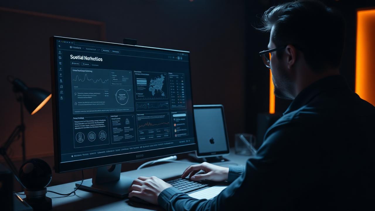 Designer trabalhando em layout de site corporativo em monitor: desenvolvimento de sites WordPress B2B pela BGCOM Martech
