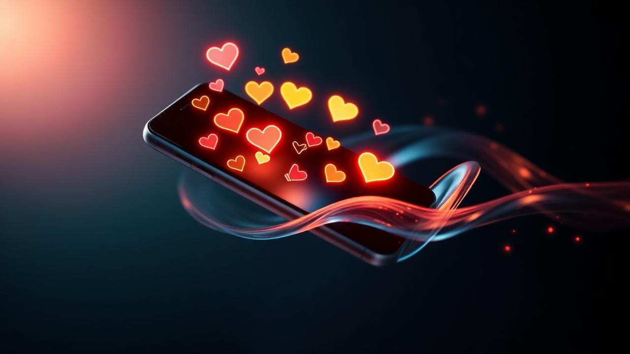 Smartphone com ícones de engajamento em redes sociais: serviço de Gestão de Redes Sociais para empresas B2B da BGCOM em Curitiba